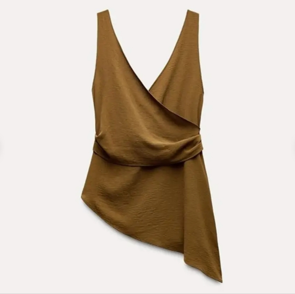 Zara Asymmetric Draped Blouse